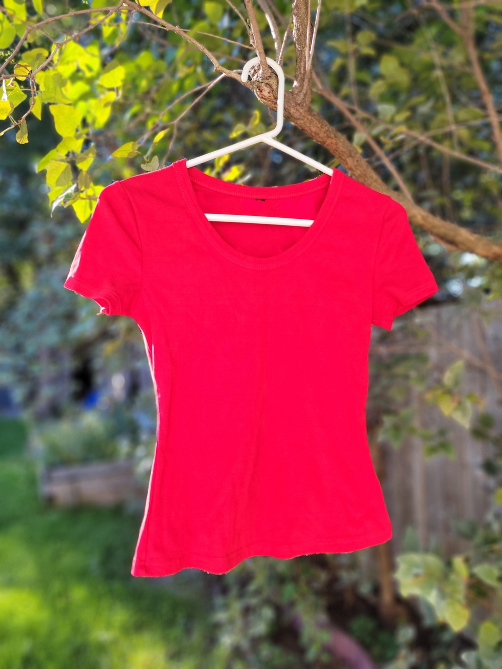 Women's Red Scoop Neck Tee
